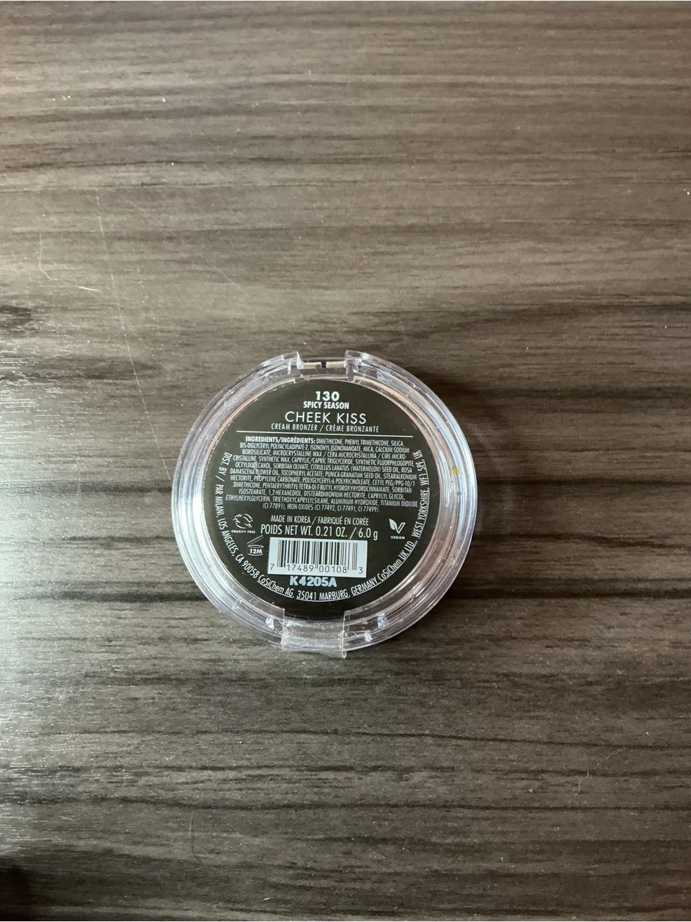 Milani Cheek Kiss Cream Bronzer Spicy Season 130 NWT